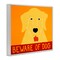 Stupell Industries Beware Of Dog Yellow & Red Framed Giclee, design by Stephen Huneck